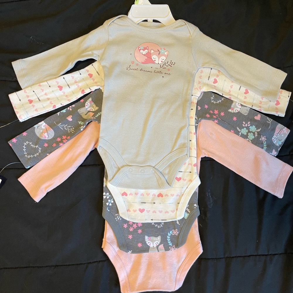 Koala Baby 0-3 month 4pk long sleeve bodysuits